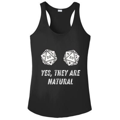 Yes TheyRe Natural D20 20 Dice Funny Rpg Board Gamer Humor Ladies PosiCharge Competitor Racerback Tank