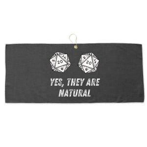 Yes TheyRe Natural D20 20 Dice Funny Rpg Board Gamer Humor Large Microfiber Waffle Golf Towel