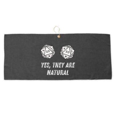 Yes TheyRe Natural D20 20 Dice Funny Rpg Board Gamer Humor Large Microfiber Waffle Golf Towel