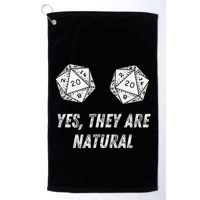 Yes TheyRe Natural D20 20 Dice Funny Rpg Board Gamer Humor Golf Towel