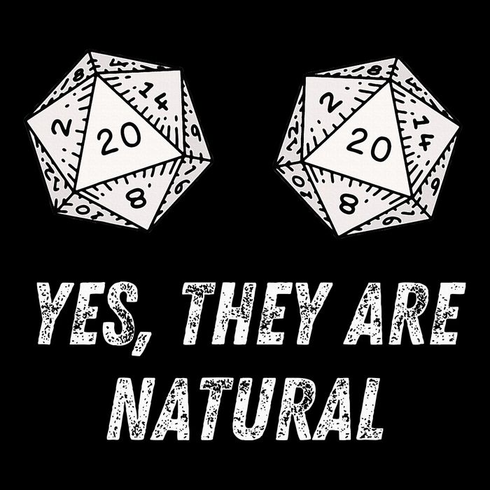 Yes TheyRe Natural D20 20 Dice Funny Rpg Board Gamer Humor Women's Crop Top Tee