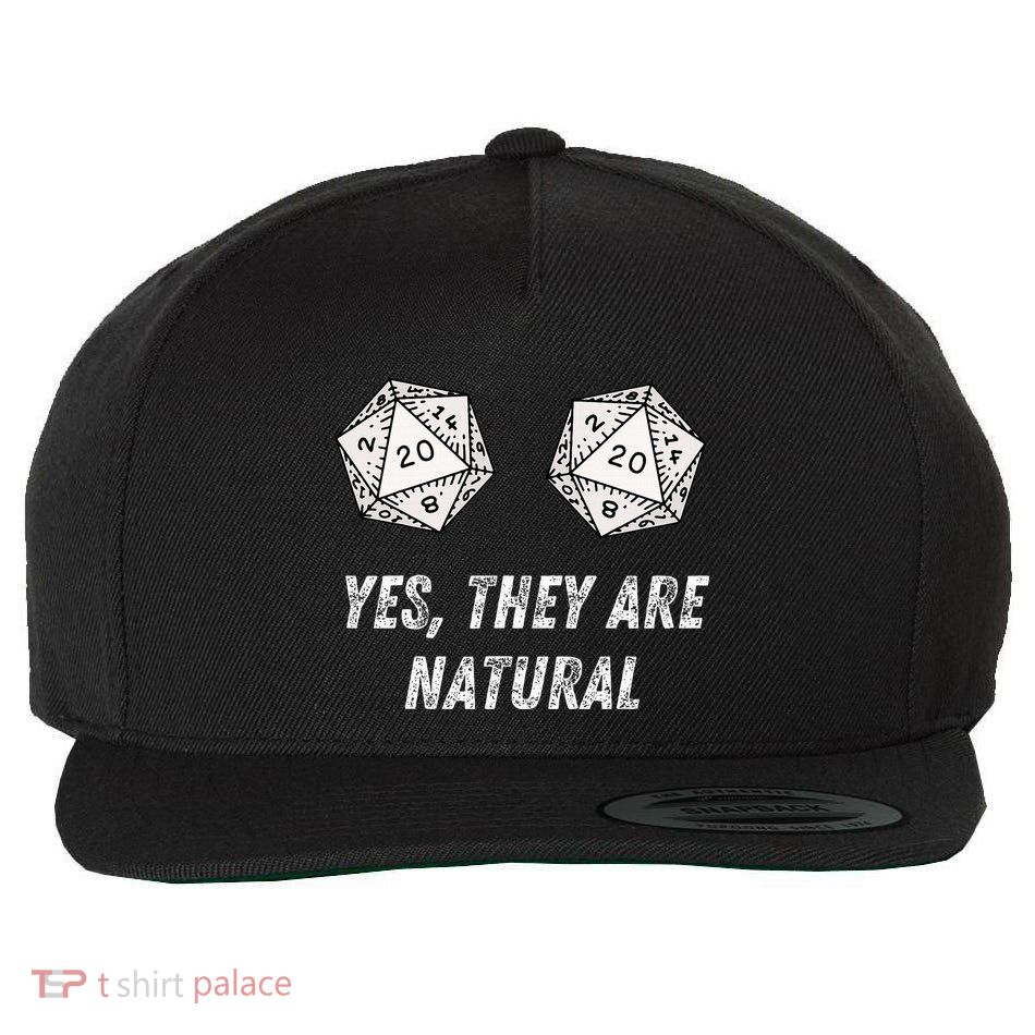 Yes TheyRe Natural D20 20 Dice Funny Rpg Board Gamer Humor Wool Snapback Cap