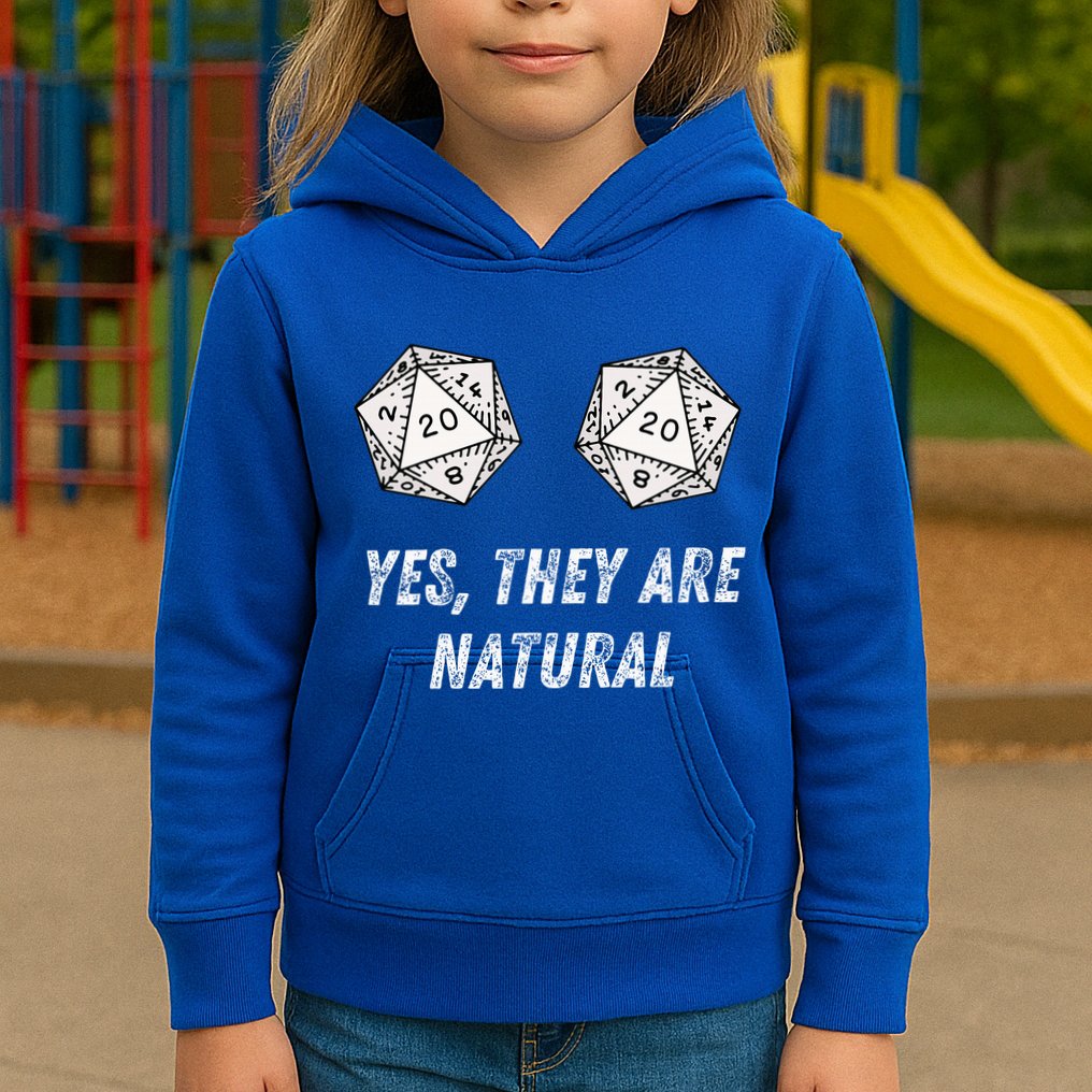 Yes TheyRe Natural D20 20 Dice Funny Rpg Board Gamer Humor Kids Hoodie