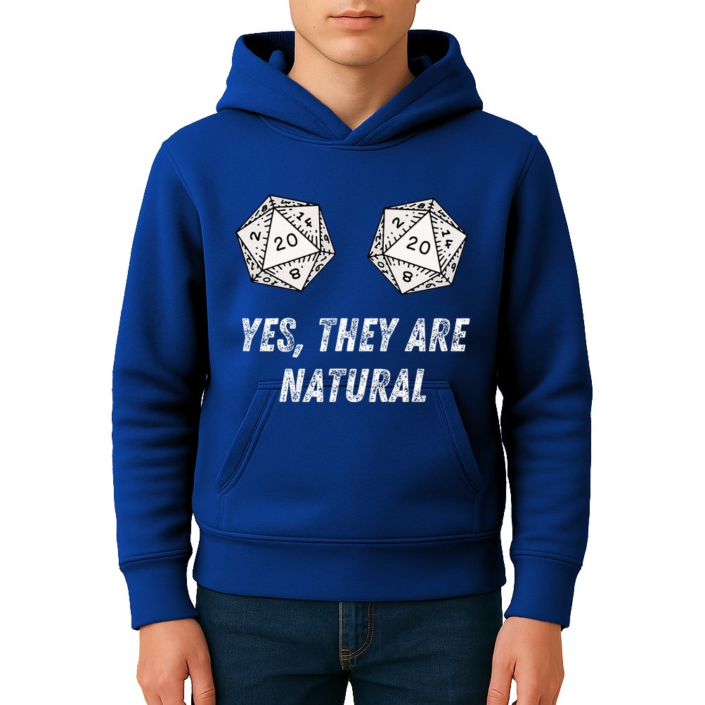 Yes TheyRe Natural D20 20 Dice Funny Rpg Board Gamer Humor Kids Hoodie