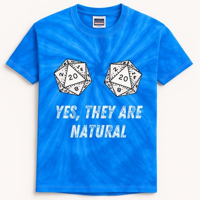 Yes TheyRe Natural D20 20 Dice Funny Rpg Board Gamer Humor Kids Tie-Dye T-Shirt