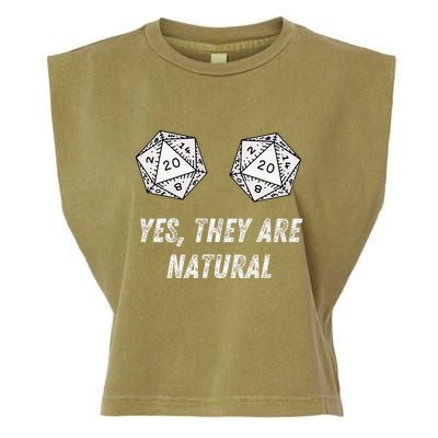 Yes TheyRe Natural D20 20 Dice Funny Rpg Board Gamer Humor Garment-Dyed Women's Muscle Tee