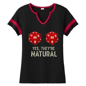 Yes They're Natural D20 Dice Funny Ladies Halftime Notch Neck Tee