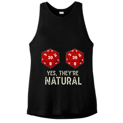 Yes They're Natural D20 Dice Funny Ladies PosiCharge Tri-Blend Wicking Tank