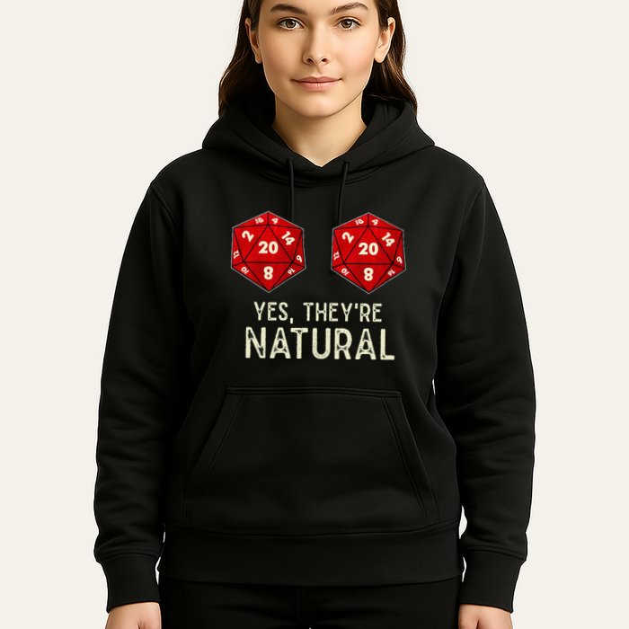 Yes They're Natural D20 Dice Funny Hoodie