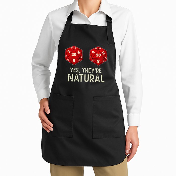 Yes They're Natural D20 Dice Funny Apron