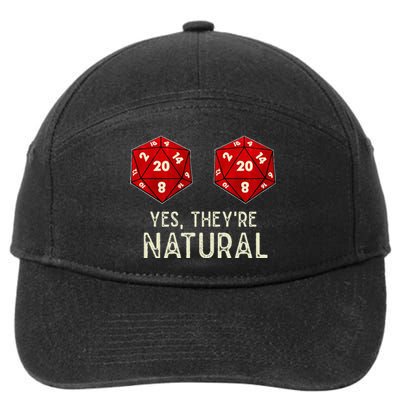 Yes They're Natural D20 Dice Funny 7-Panel Snapback Hat