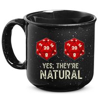 Yes They're Natural D20 Dice Funny 15oz Campfire Ceramic Mug