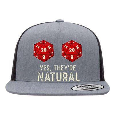 Yes They're Natural D20 Dice Funny Flat Bill Trucker Hat