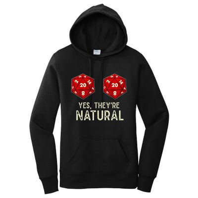 Yes They're Natural D20 Dice Funny Women's Pullover Hoodie
