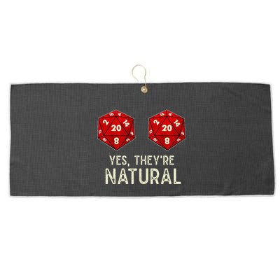 Yes They're Natural D20 Dice Funny Large Microfiber Waffle Golf Towel