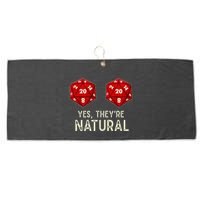 Yes They're Natural D20 Dice Funny Large Microfiber Waffle Golf Towel
