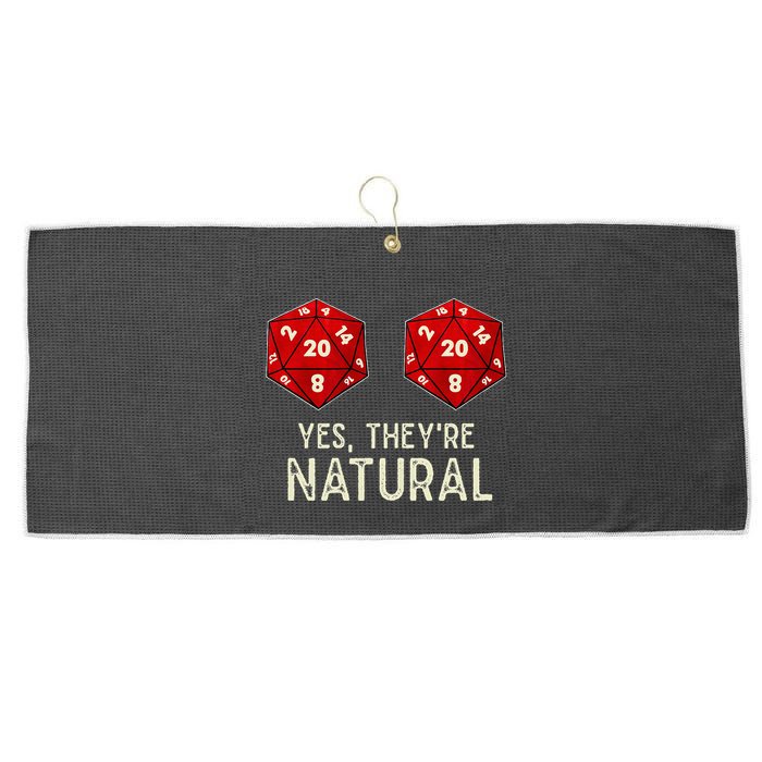 Yes They're Natural D20 Dice Funny Large Microfiber Waffle Golf Towel