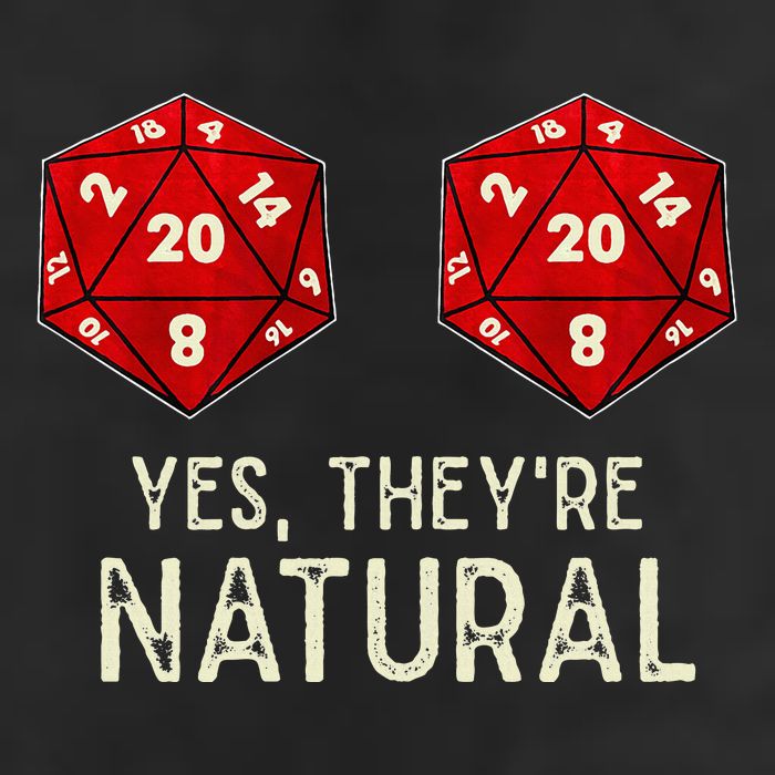Yes They're Natural D20 Dice Funny Large Microfiber Waffle Golf Towel