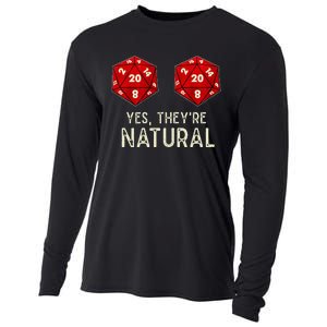 Yes They're Natural D20 Dice Funny Cooling Performance Long Sleeve Crew