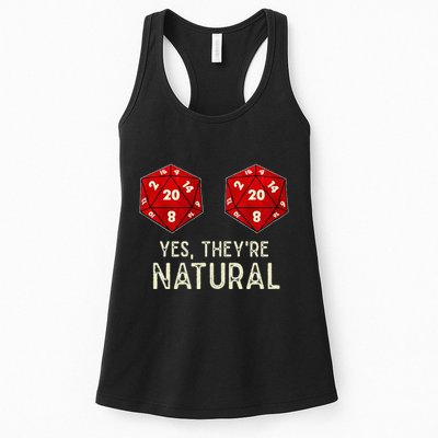 Yes They're Natural D20 Dice Funny Womens Tank Top