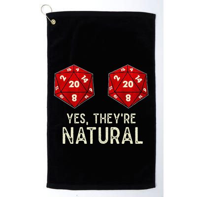 Yes They're Natural D20 Dice Funny Golf Towel