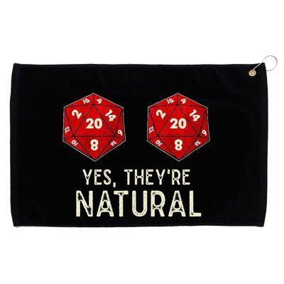 Yes They're Natural D20 Dice Funny Grommeted Golf Towel