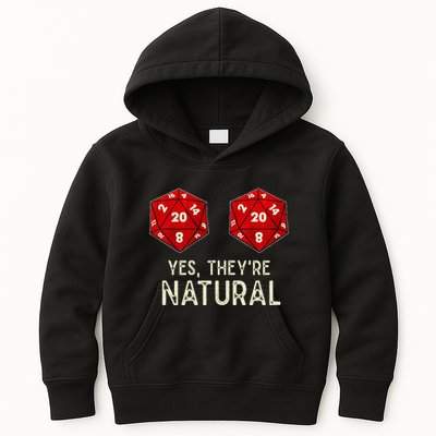 Yes They're Natural D20 Dice Funny Kids Hoodie