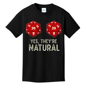 Yes They're Natural D20 Dice Funny Kids T-Shirt