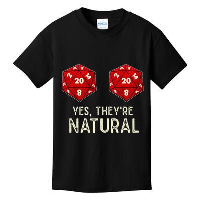 Yes They're Natural D20 Dice Funny Kids T-Shirt