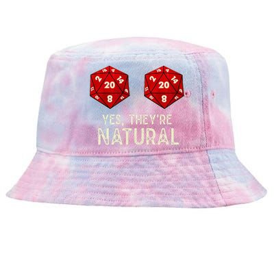 Yes They're Natural D20 Dice Funny Tie-Dyed Bucket Hat