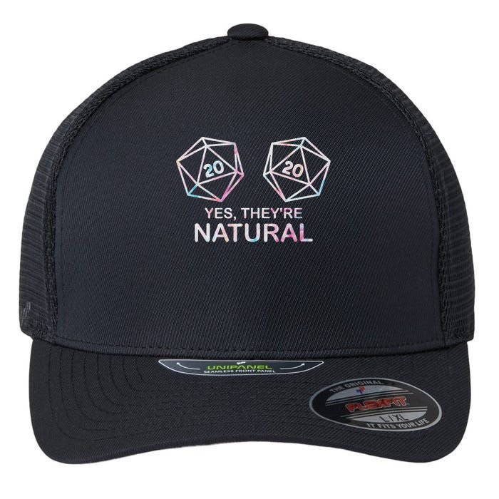 Yes, They're Natural 20 D20 Dice Funny Rpg Gamer Flexfit Unipanel Trucker Cap