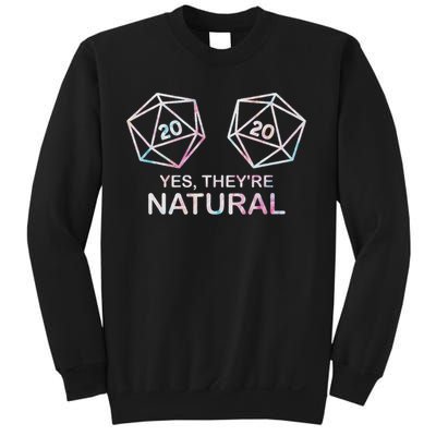 Yes, They're Natural 20 D20 Dice Funny Rpg Gamer Sweatshirt