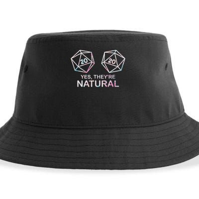 Yes, They're Natural 20 D20 Dice Funny Rpg Gamer Sustainable Bucket Hat