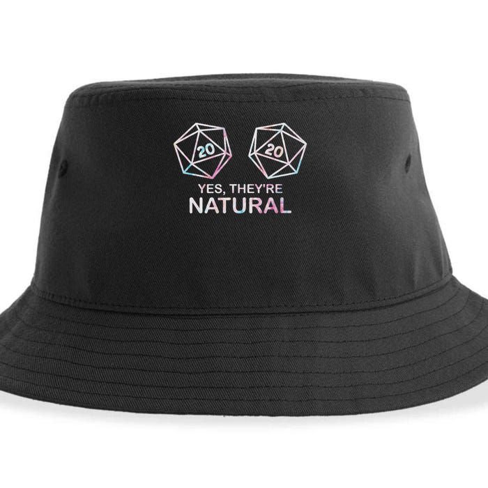Yes, They're Natural 20 D20 Dice Funny Rpg Gamer Sustainable Bucket Hat