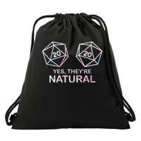 Yes, They're Natural 20 D20 Dice Funny Rpg Gamer Drawstring Bag