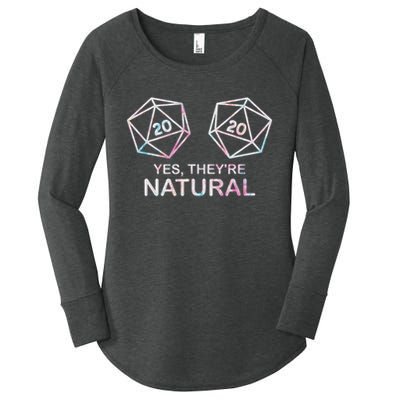 Yes, They're Natural 20 D20 Dice Funny Rpg Gamer Women's Perfect Tri Tunic Long Sleeve Shirt