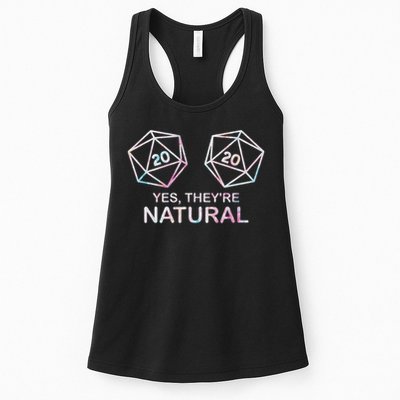Yes, They're Natural 20 D20 Dice Funny Rpg Gamer Womens Tank Top