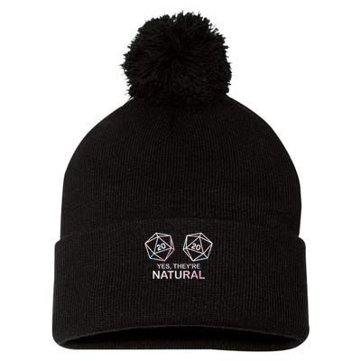 Yes, They're Natural 20 D20 Dice Funny Rpg Gamer Pom Pom 12in Knit Beanie