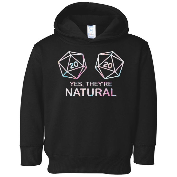 Yes, They're Natural 20 D20 Dice Funny Rpg Gamer Toddler Hoodie