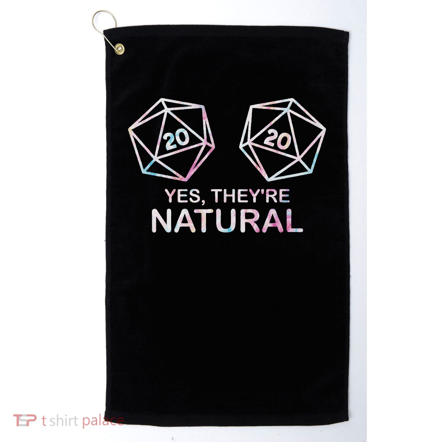 Yes, They're Natural 20 D20 Dice Funny Rpg Gamer Golf Towel