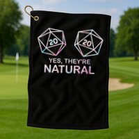 Yes, They're Natural 20 D20 Dice Funny Rpg Gamer Golf Towel