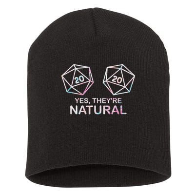Yes, They're Natural 20 D20 Dice Funny Rpg Gamer Short Acrylic Beanie
