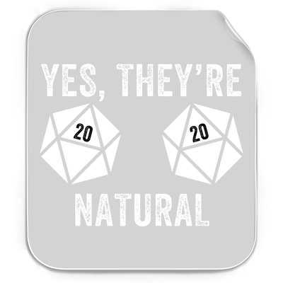 Yes They're Natural 20 D20 Dice Funny RPG Gaming Board Humor Tabletop Games Permanent Decal Sticker