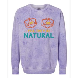 Yes TheyRe Natural 20 D20 Dice Funny Rpg Gamer Colorblast Crewneck Sweatshirt