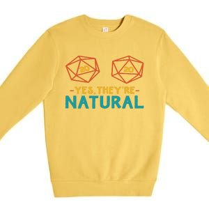 Yes TheyRe Natural 20 D20 Dice Funny Rpg Gamer Premium Crewneck Sweatshirt