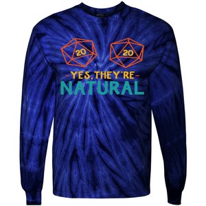 Yes TheyRe Natural 20 D20 Dice Funny Rpg Gamer Tie-Dye Long Sleeve Shirt