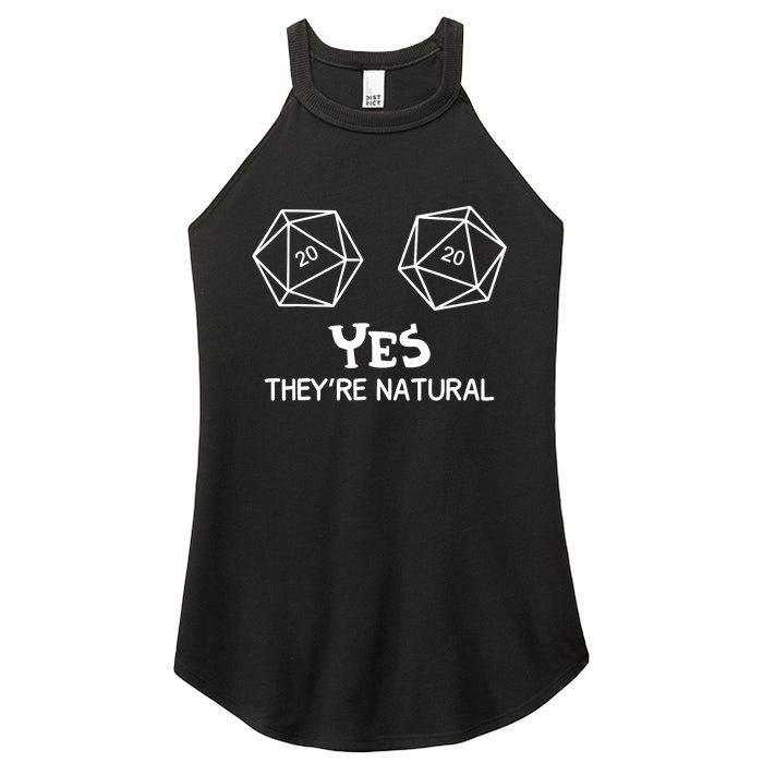 Yes, They're Natural D20 Dice Funny PRG Gamer Women's Perfect Tri Rocker Tank