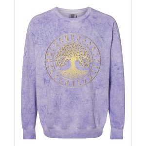 Yggdrasil Tree Of Life Viking Runes Gift Colorblast Crewneck Sweatshirt