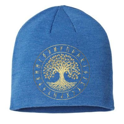 Yggdrasil Tree Of Life Viking Runes Gift Sustainable Beanie