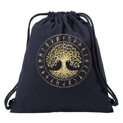 Yggdrasil Tree Of Life Viking Runes Gift Drawstring Bag